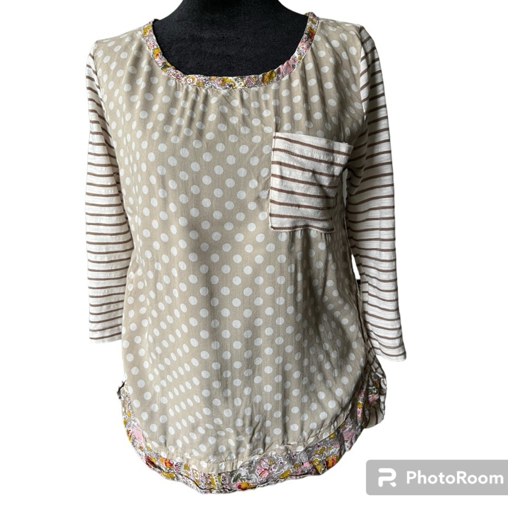 Anthropology Postage 9-H15 Stamp 1/2 Sleeve Top